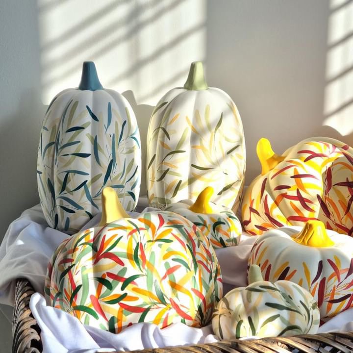 Tasha Samasuwo - Handpainted ceramic pumpkins for Pedddle's Autumn & Halloween Gift Guide 2024 1