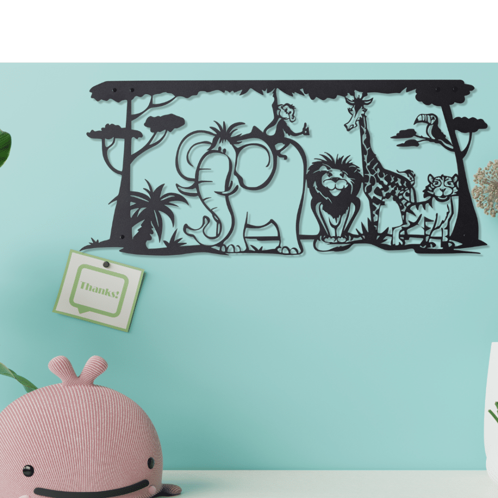 Jungle Animal Metal Wall Art - Rusper & Pines