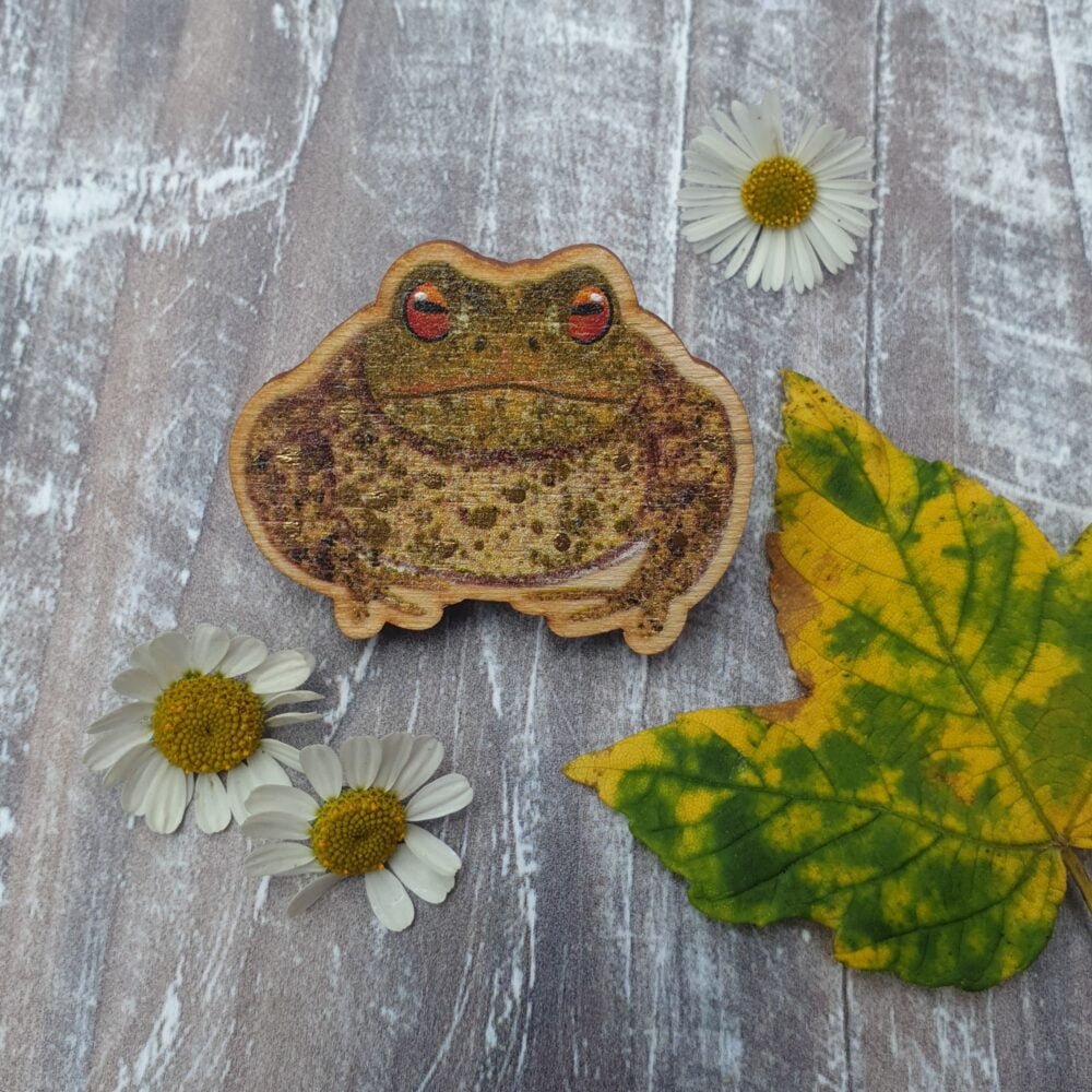 toad wooden pin by daffodowndilly, Pedddle
