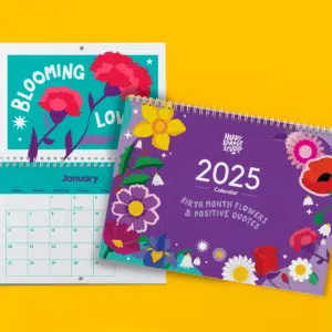 2025 Calendar, Birth Month Flowers, Happy Sprout Studio