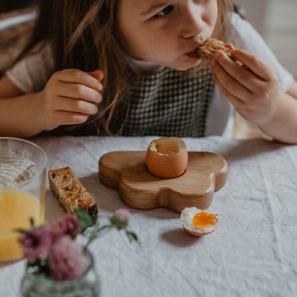 Childrens egg cup wooden egg cup in cloud design handmade by blue brontide