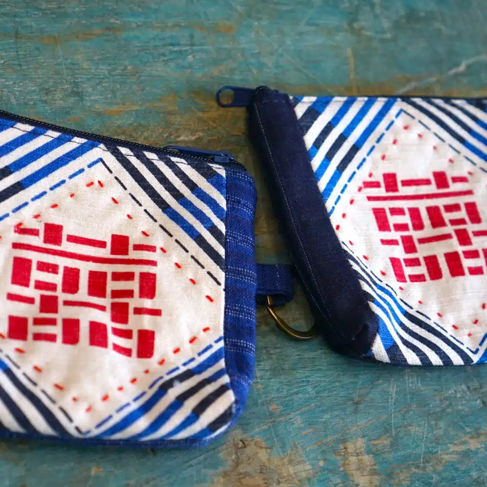 Fabric zipper pouch with printed fabric