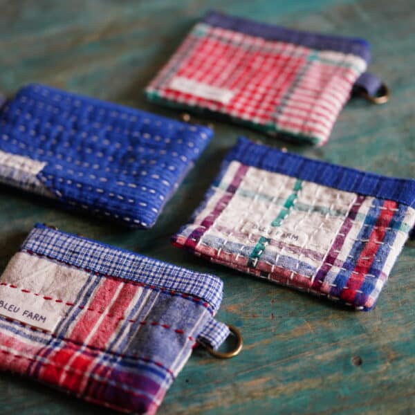 Handmade fabric small wallet zipper pouch by Bleu Farm