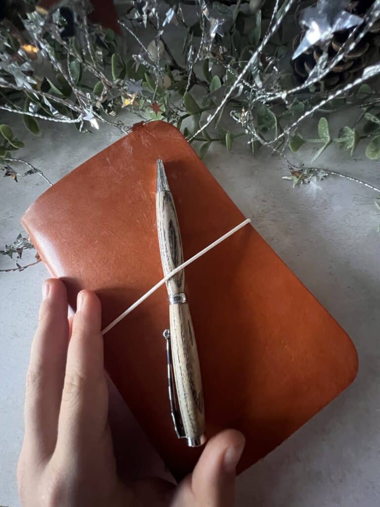 Morgan + Wells oak bark tanned leather journal cover