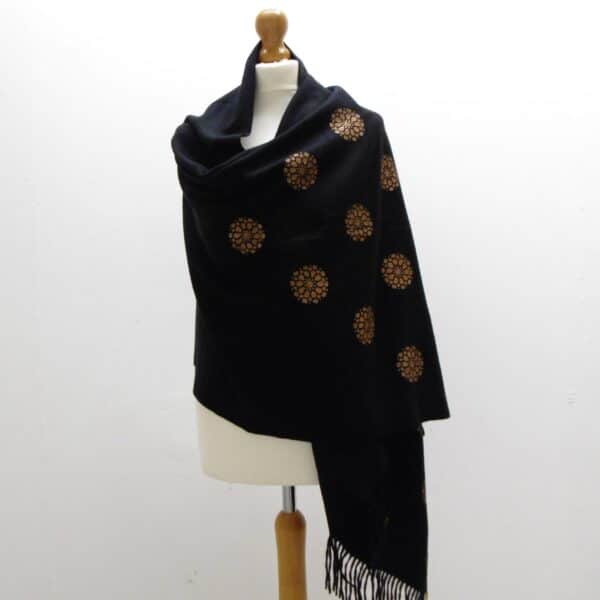 Block printed shawl by Naila Ahmad London