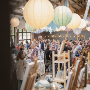 A busy Forage Market where you can shop, drink, eat and listen to a relaxed DJ set.