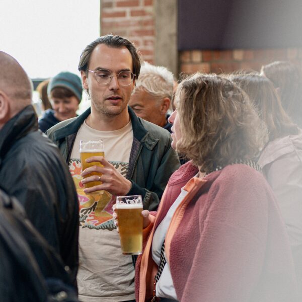 A busy Forage Market where you can shop, drink, eat and listen to a relaxed DJ set.