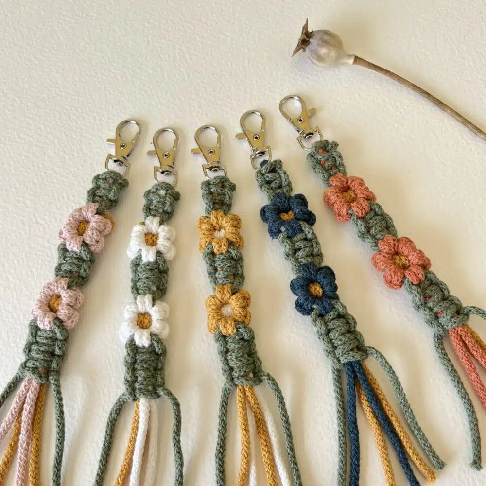 Sophie's Spirals, flower bag/ key charm accessory