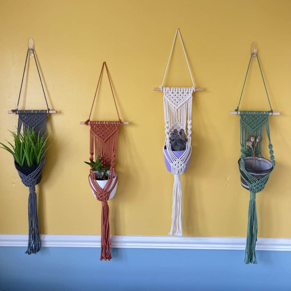 Sophie's Spirals Macrame wall plant hangers