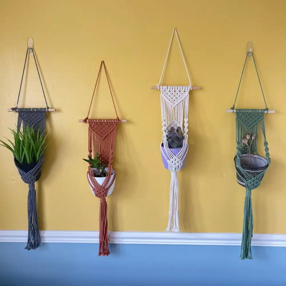 Sophie's Spirals Macrame wall plant hangers