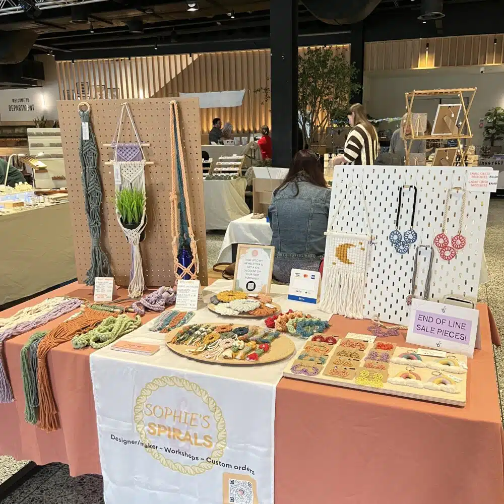 Sophie's Spirals; market stall at Fearns, Leeds Dock