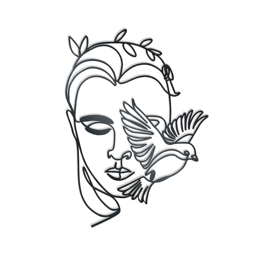 Face With Bird Metal Wall Art -m Rusper & Pines