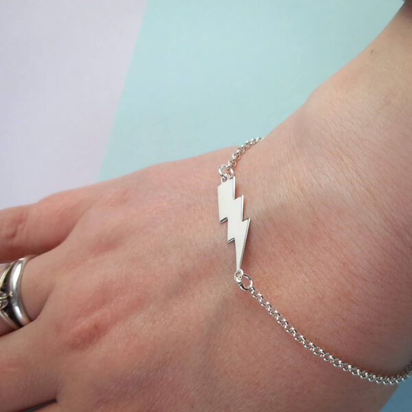 Rebecca Davies Jewellery, Lightning bolt spark bracelet in sterling silver