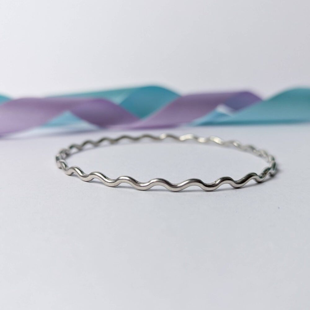 Rebecca Davies Jewellery, Recycled Sterling Silver Wiggle Bangle