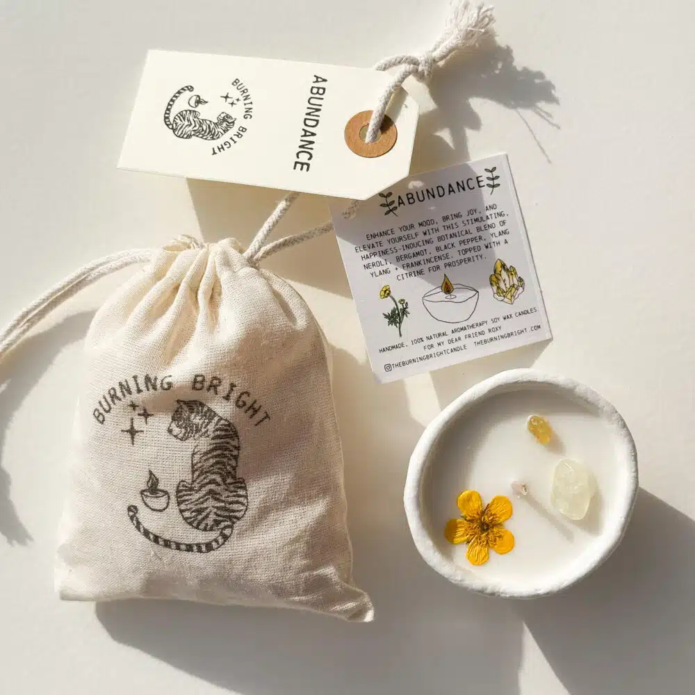 Burning Bright, Abundance Candle in a bag