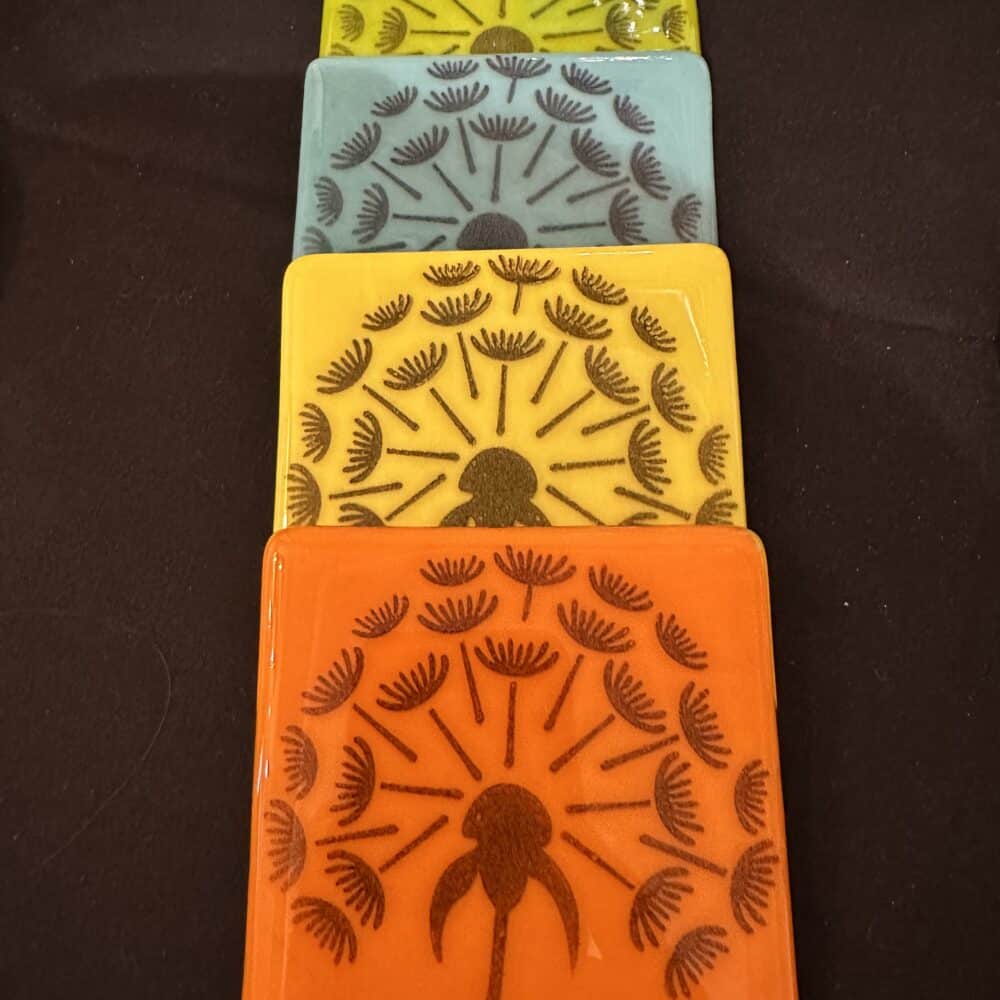 Dandelion seed head coasters