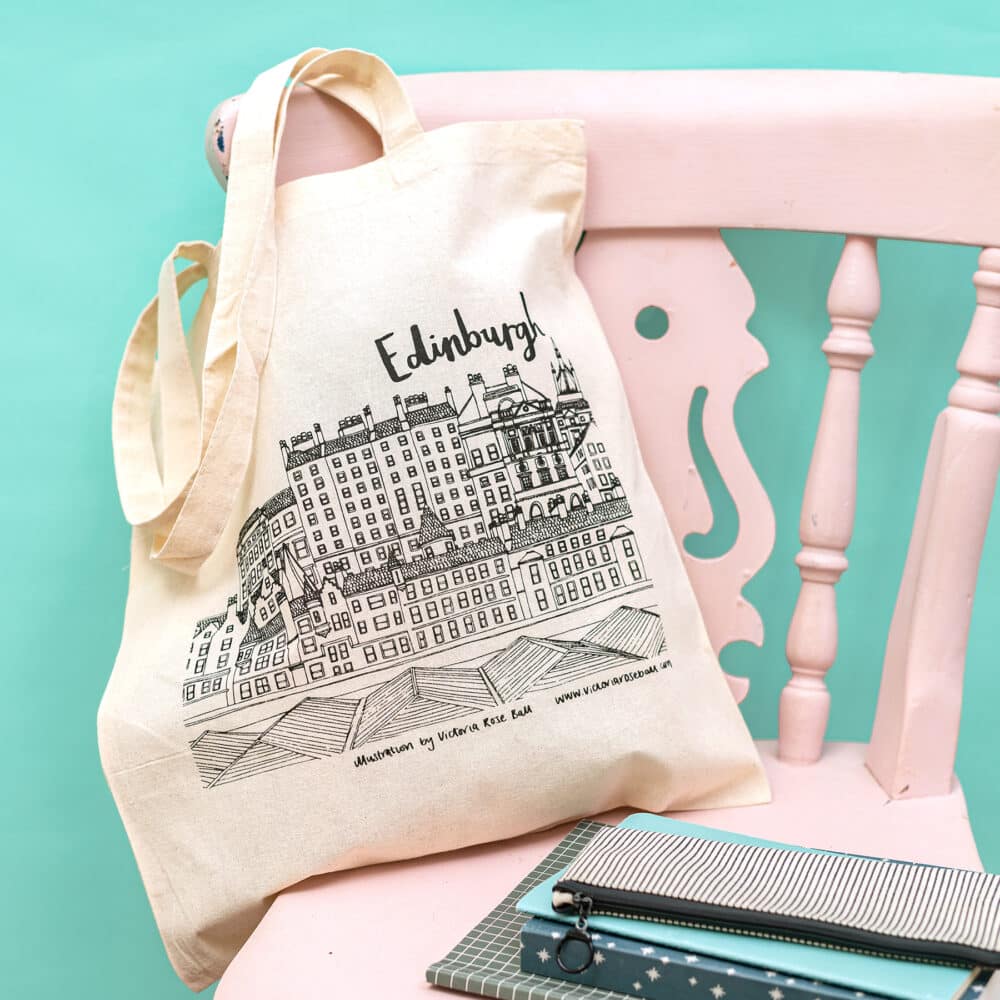 Victoria Rose Ball, Edinburgh Skyline Tote Bag