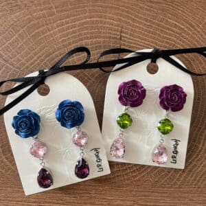 Floral drop earrings designs by Lerong.H