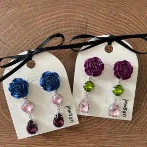 Floral drop earrings designs by Lerong.H