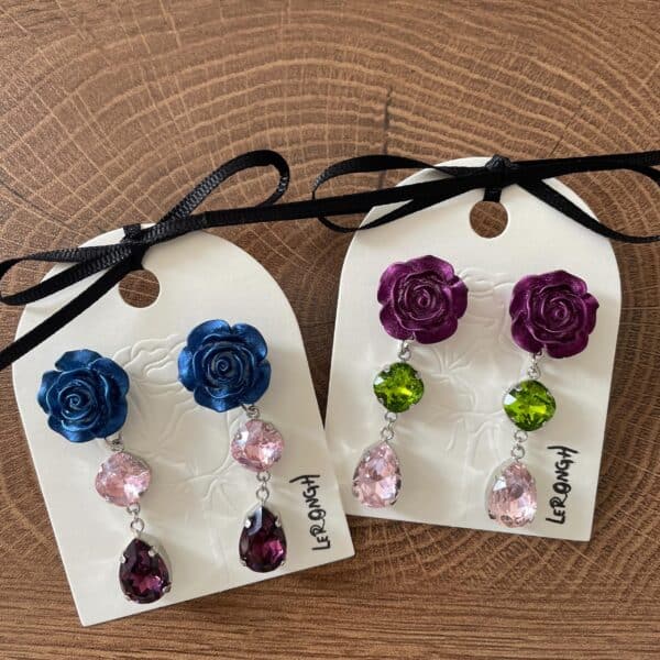 Floral drop earrings designs by Lerong.H