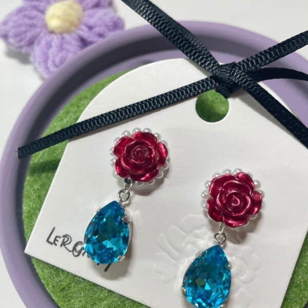 Drop floral earrings by Lerong.H