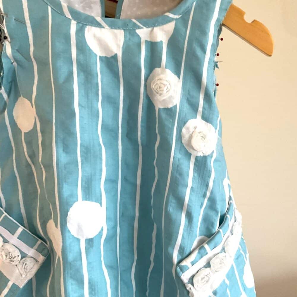 Pickle and Dot vintage 50's fabric balloon hem party dress 'Abstract Spot and Stripe'