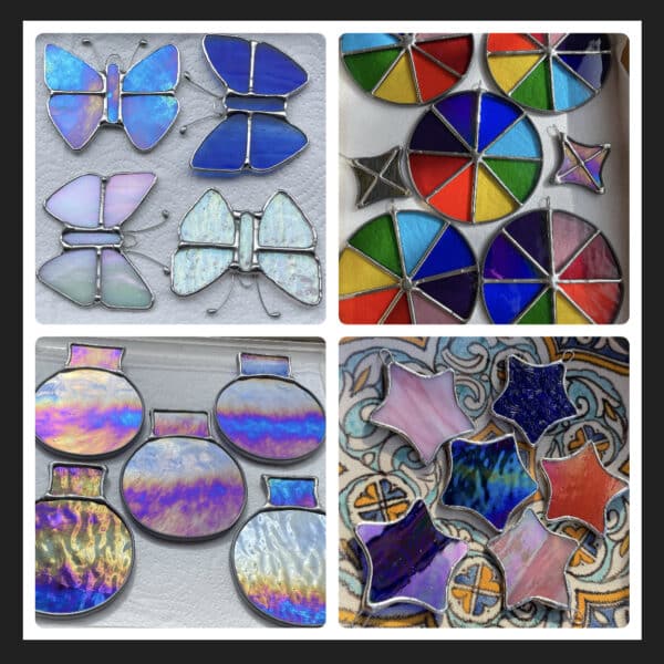 Various stained glass creations by Tad Glass