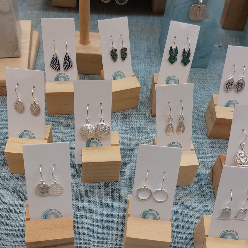 Fine silver Drop earrings by aquatic freckle