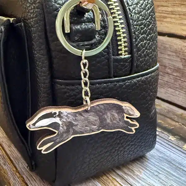 Badger Laser Cut Wooden Keyring
