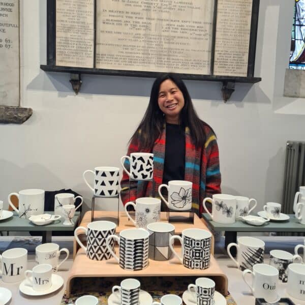 happy trader at walthamstow village market sta marys church