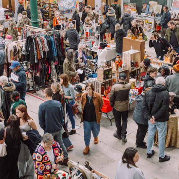 A very busy vintage fair with lots of shoppers. So Retro Events