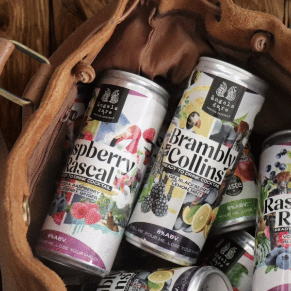 Cans of pre-mixed cocktails in a bag