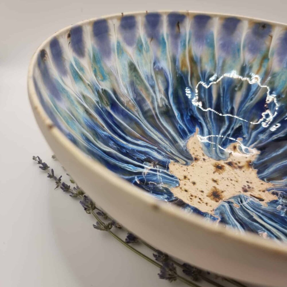 CB Pottery Large Peacock bowl