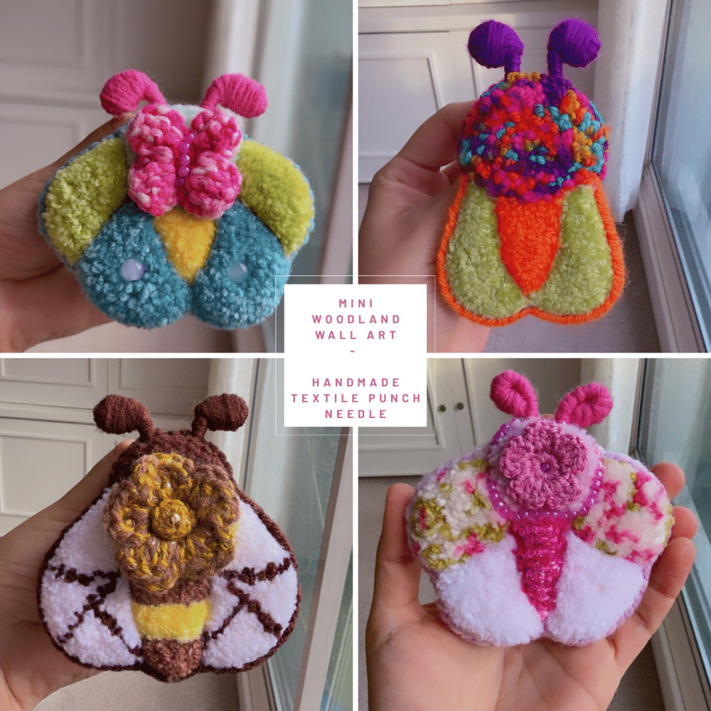 Mini Woodland Wall Art - Handmade Textile Punch Needle