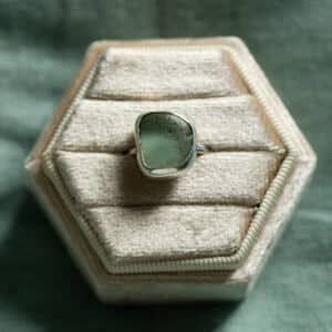 Aqua Coloured Sea Glass Ring