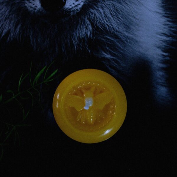 Bee imprint beeswax candle, Manchester inspired. Chat Noir Studio
