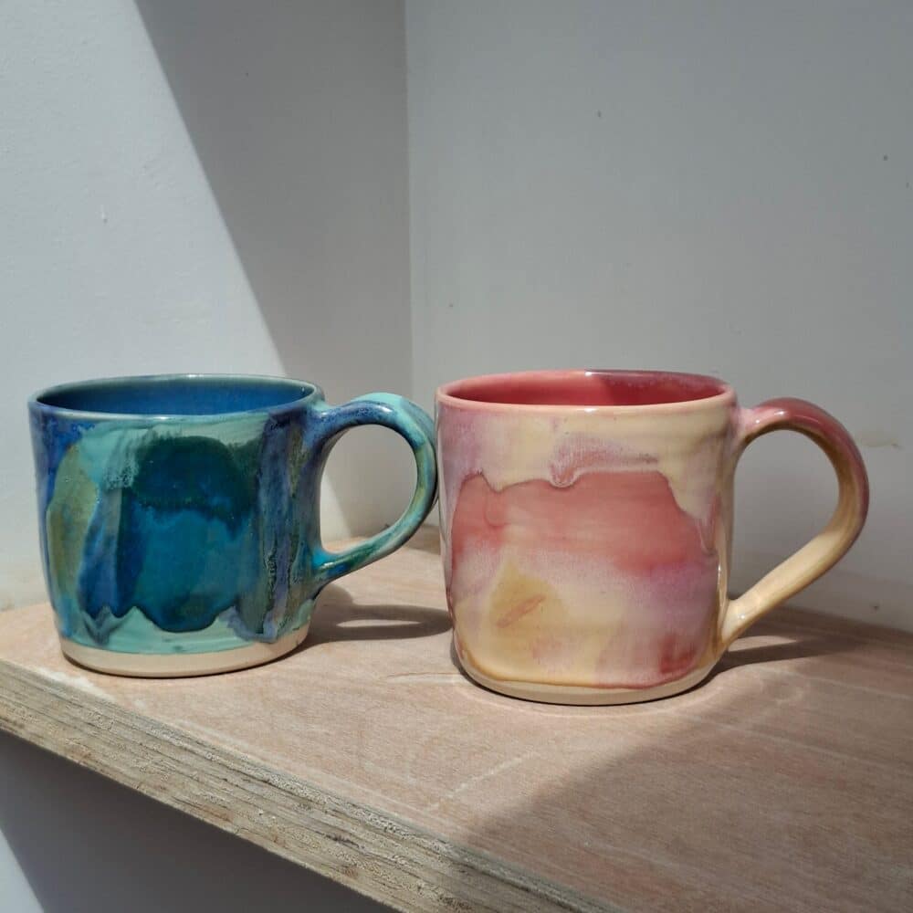 Splodge Mugs, claybycoleby